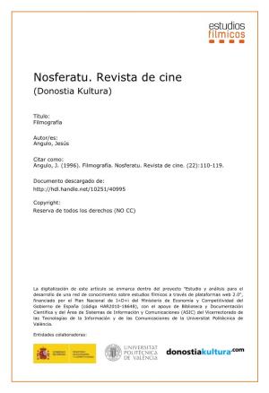Nosferatu. Revista De Cine (Donostia Kultura)