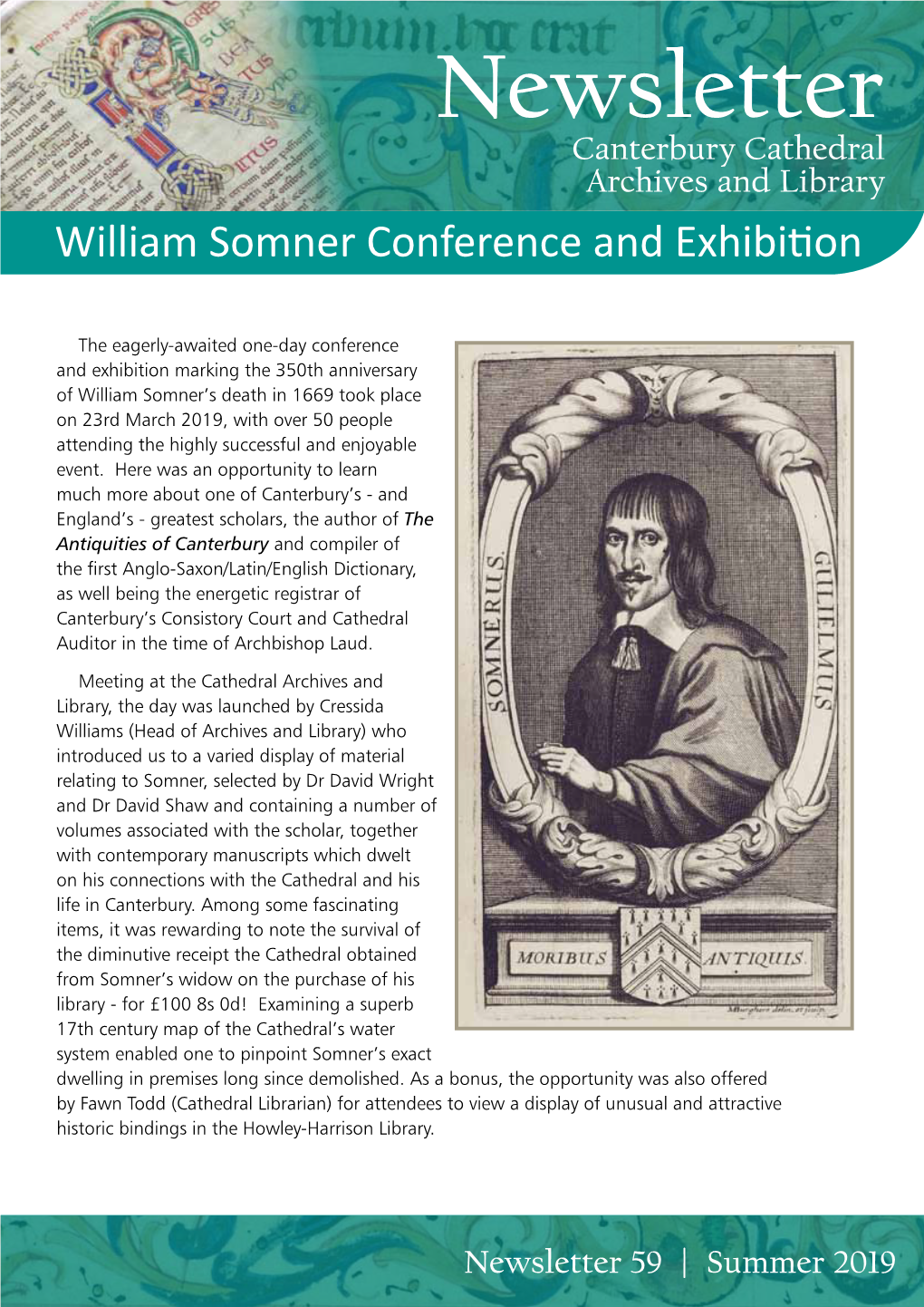 Archives & Library Newsletter Issue 59 – Summer 2019