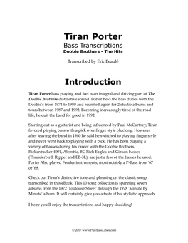 Tiran Porter Bass Transcriptions Doobie Brothers - the Hits
