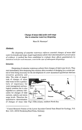 Change of Mean Tidal Peaks and Range Due to Estuarine Waterway Deepening