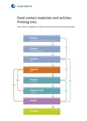 Food Contact Materials and Articles: Printing Inks