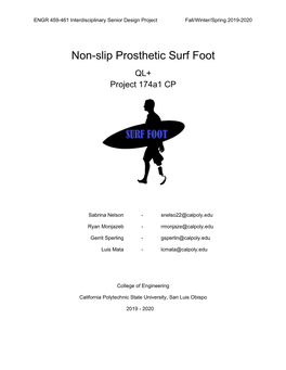 Non-Slip Prosthetic Surf Foot QL+ Project 174A1 CP