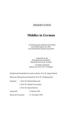 Middles in German