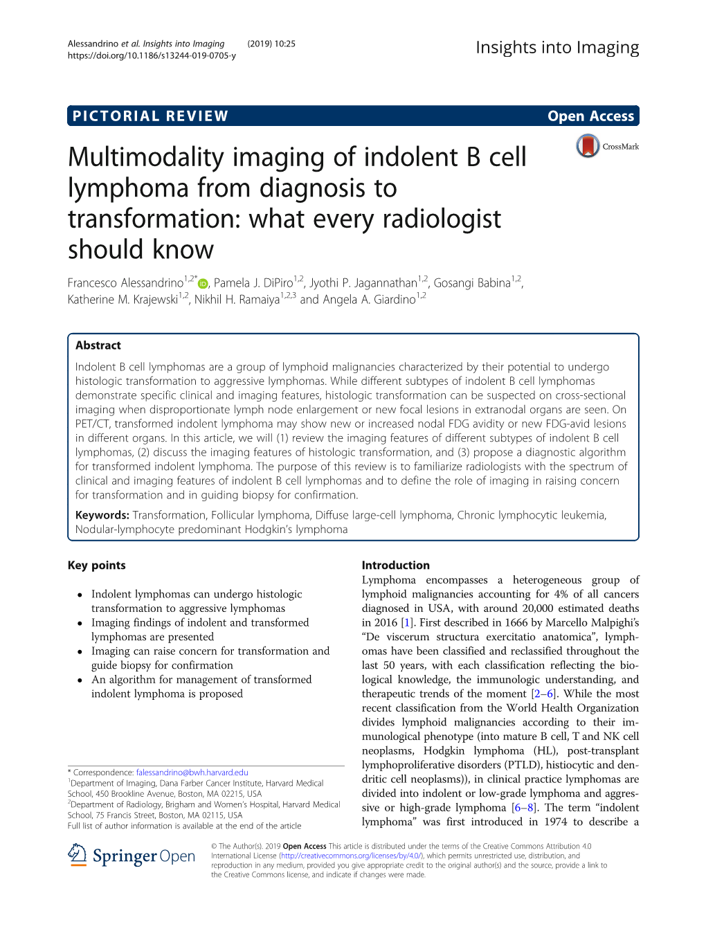 Multimodality Imaging of Indolent B Cell Lymphoma from Diagnosis to ...