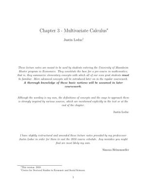 Multivariate Calculus∗