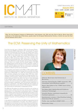 Preserving the Unity of Mathematics CONTENTS