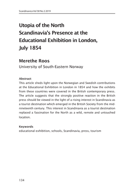 Utopia of the North Scandinavia's Presence at the Educational