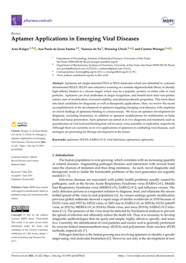 Aptamer Applications in Emerging Viral Diseases