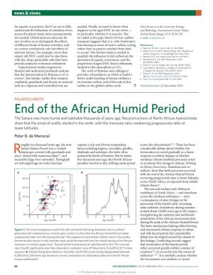 Palaeoclimate: End of the African Humid Period