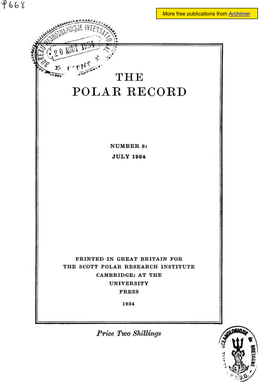 The Polar Record Number 8