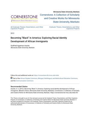 In America: Exploring Racial Identity Development of African Immigrants