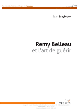Remy Belleau Et L’Art De Guérir