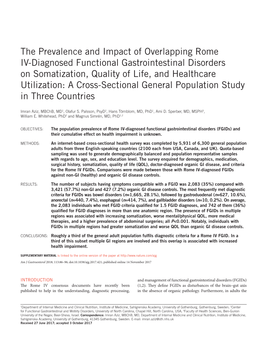 The Prevalence and Impact of Overlapping Rome IV-Diagnosed