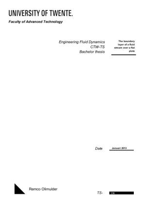 Engineering Fluid Dynamics CTW-TS Bachelor Thesis Remco Olimulder