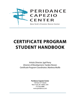 Certificate Program Student Handbook