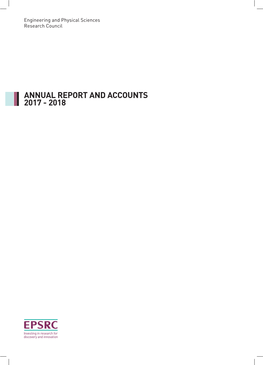 (EPSRC): Annual Report and Accounts 2017 to 2018