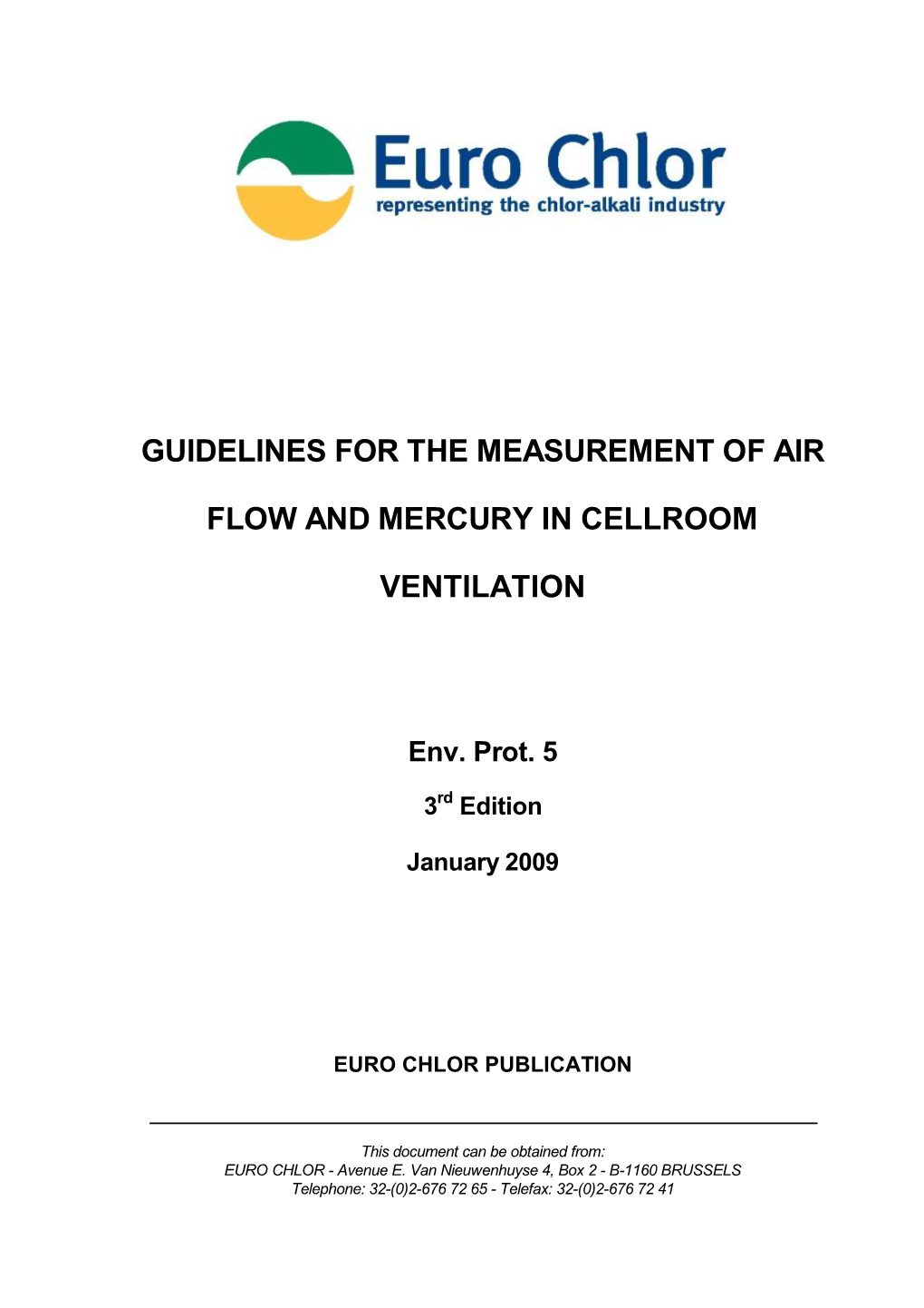 Guidelines for the Measurement of Air Flow and Mercury in Cellroom