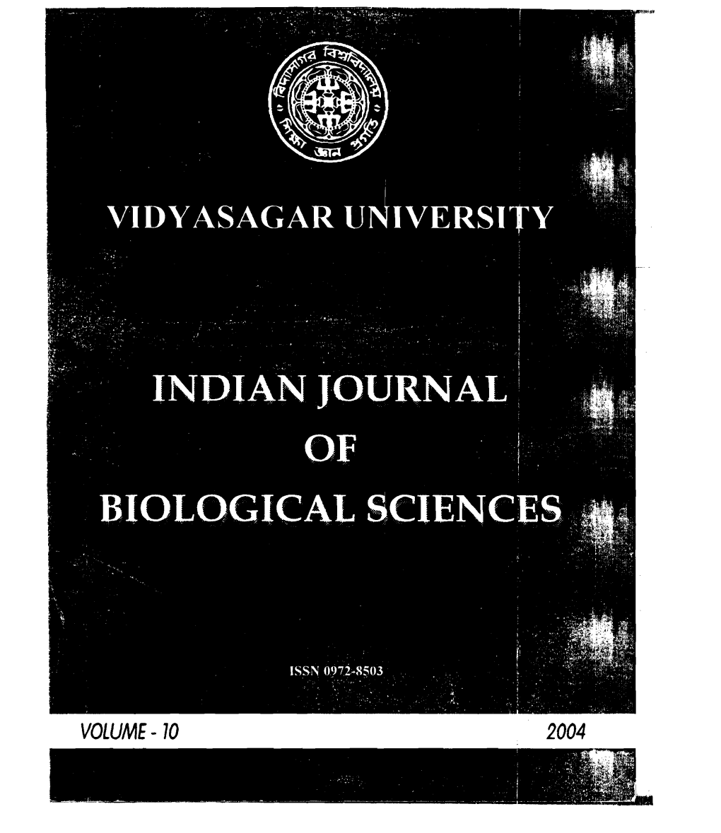 2004 Vidyasagar University Journal of Biological Sciences