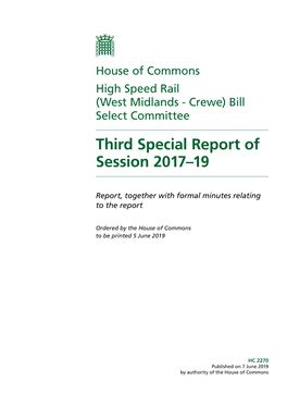 Third Special Report of Session 2017-19