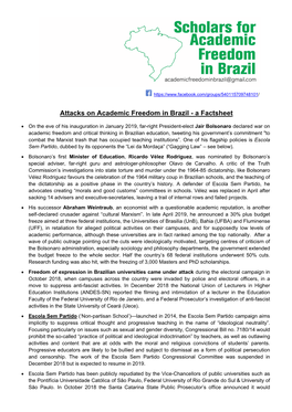 Attacks on Academic Freedom in Brazil - a Factsheet