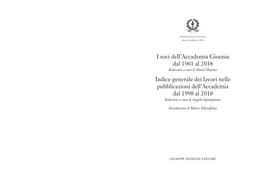 I Soci Dell'accademia Gioenia Dal 1961 Al 2018
