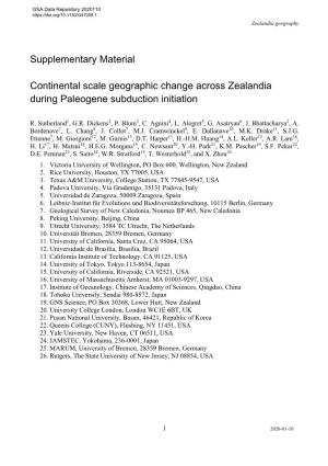 Supplementary Material Continental Scale