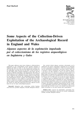 Some Aspects of the Collection-Driven Exploitation of the Archaeological Record in England and Wales