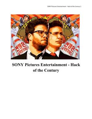 SONY Pictures Entertainment - Hack of the Century 1