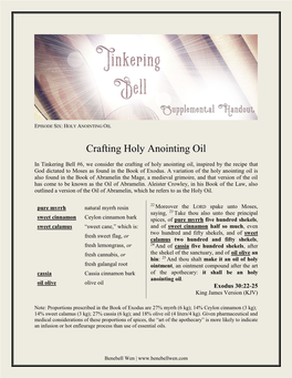 Holy Anointing Oil Recipe Instructions