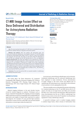 CT-MRI Image Fusion Effect on Dose Delivered and Distribution for Astrocytoma Radiation Therapy