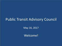 Public Transit Advisory Council