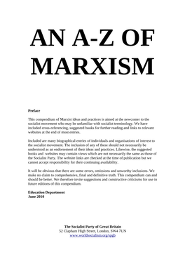 Preface This Compendium of Marxist Ideas and Practices Is Aimed at The