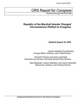 Republic of the Marshall Islands Changed Circumstances Petition to Congress