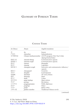 Glossary of Foreign Terms