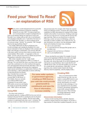 Feed Your ‘Need to Read’ – an Explanation of RSS