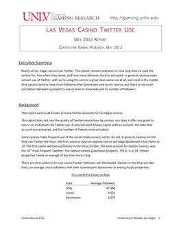 Las Vegas Casino Twitter Use