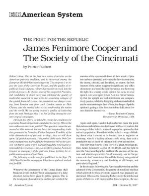 James Fenimore Cooper and the Society of the Cincinnati by Patrick Ruckert