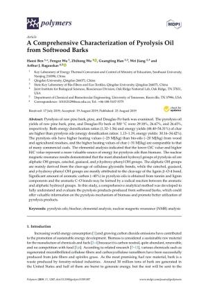 A Comprehensive Characterization of Pyrolysis Oil from Softwood Barks