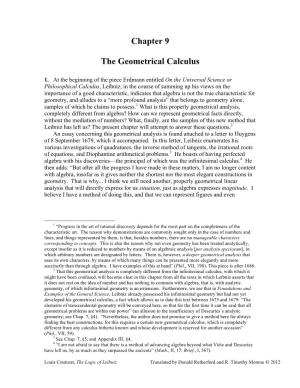 Chapter 9 the Geometrical Calculus