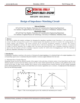 Design of Impedance Matching Circuit