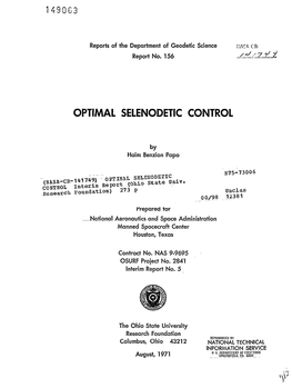 Optimal Selenodetic Control