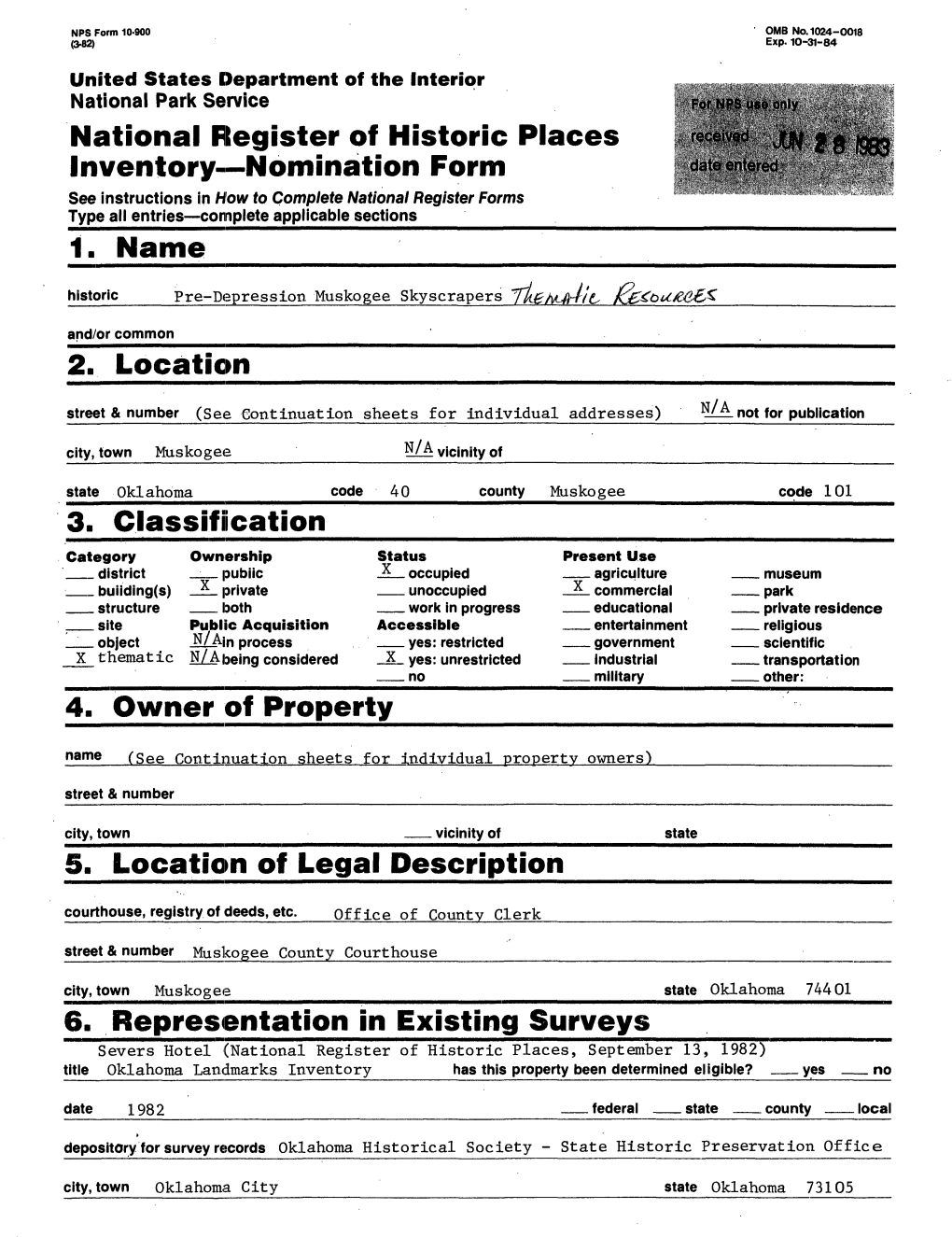 National Register of Historic Places Inventory Nomination Form 1