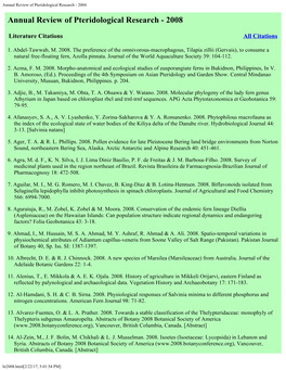 Annual Review of Pteridological Research - 2004