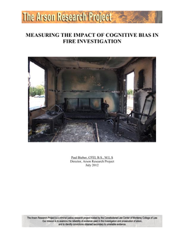 Measuring the Impact of Cognitive Bias in Fire Investigation