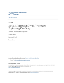 MH-53J/M PAVE LOW III/IV Systems Engineering Case Study Air Force Center for Systems Engineering
