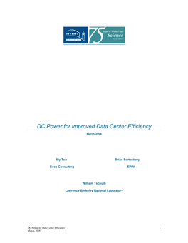 DC Power for Improved Data Center Efficiency