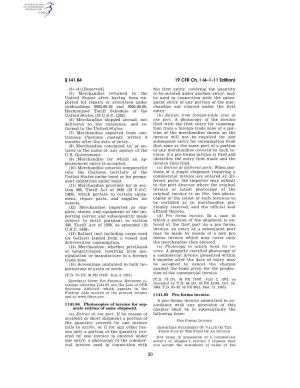 19 CFR Ch. I (4–1–11 Edition) § 141.84