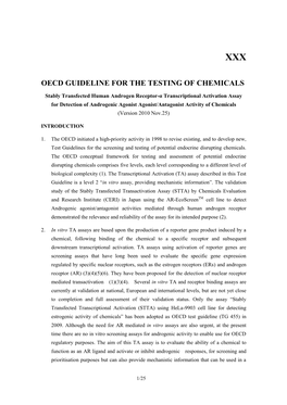 Oecd Guideline for the Testing of Chemicals