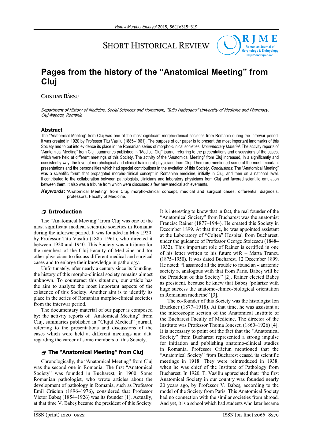 Download PDF Pages from the History of the Anatomical Meeting From