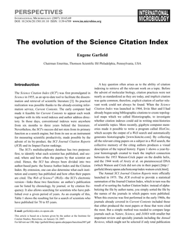 The Evolution of the Science Citation Index